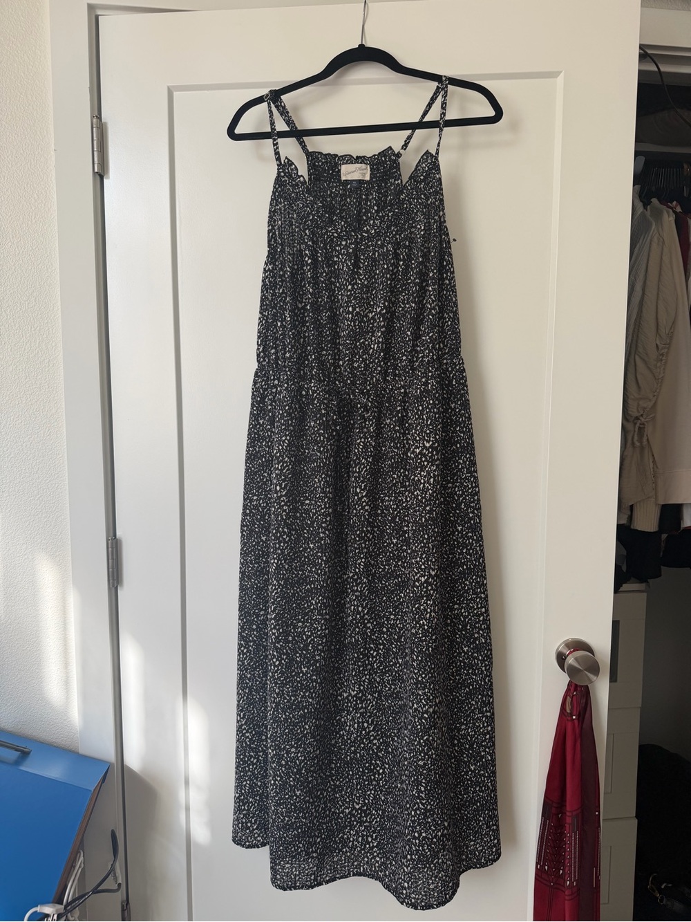 Universal Thread Black & White Printed Maxi Dress